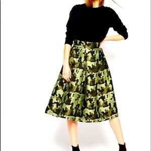 ASOS camouflage midi skirt
